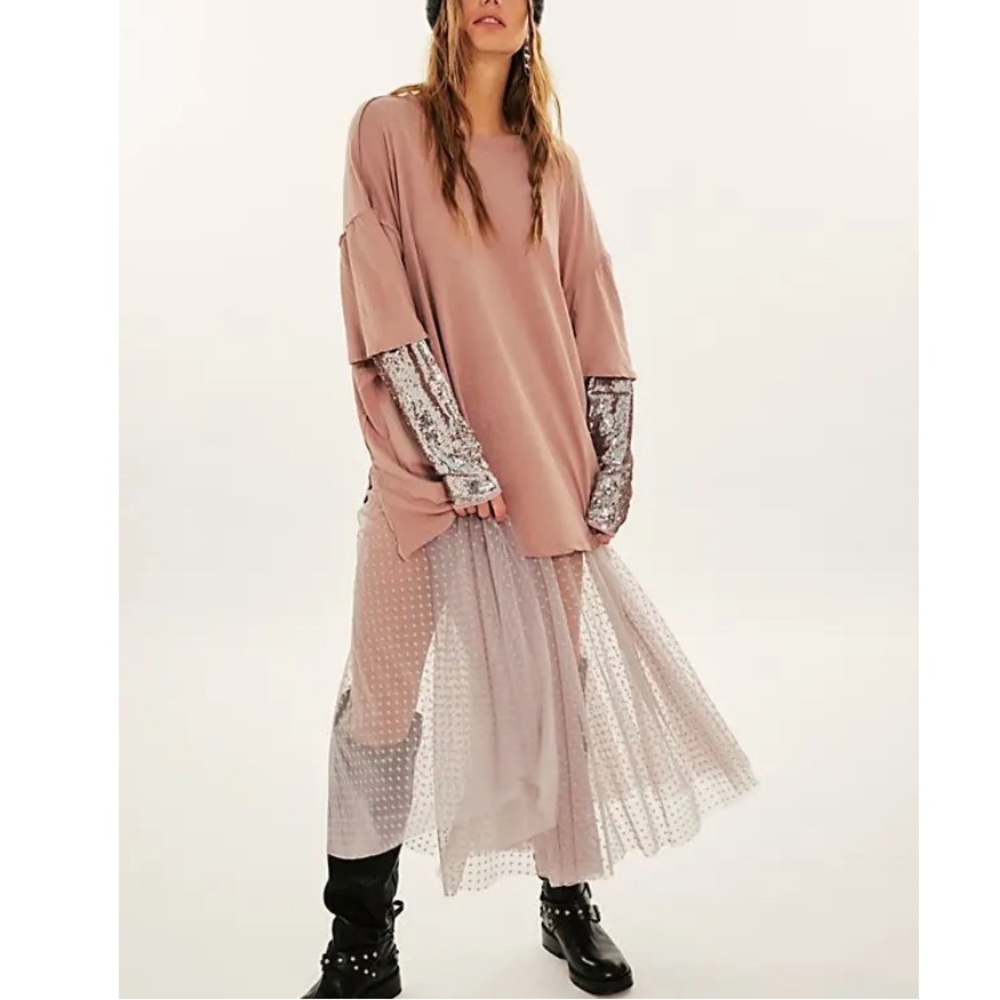 NWOT Nellie sequin twofer by Free People in size Large